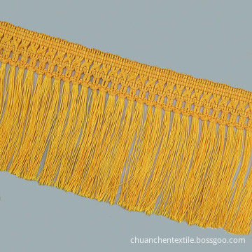 Wholesale Polyester strip tassel fabric trims 13CM